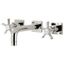 Kingston Brass Hamilton 1.2 GPM Wall Mounted Widespread Bathroom Faucet Polished Nickel