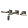 Kingston Brass Whitaker 1.2 GPM Wall Mounted Widespread Bathroom Faucet Brushed Nickel