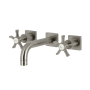 Kingston Brass Hamilton 1.2 GPM Wall Mounted Widespread Bathroom Faucet Brushed Nickel