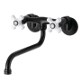 Kingston Brass Kingston 1.2 GPM Wall Mounted Widespread Bathroom Faucet Matte Black