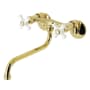 Kingston Brass Kingston 1.2 GPM Wall Mounted Widespread Bathroom Faucet Polished Brass