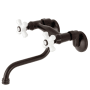 Kingston Brass Kingston 1.2 GPM Wall Mounted Bridge Bathroom Faucet Oil Rubbed Bronze