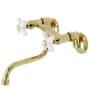 Kingston Brass Kingston 1.2 GPM Wall Mounted Bridge Bathroom Faucet Polished Brass
