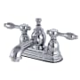Kingston Brass Tudor 1.2 GPM Centerset Bathroom Faucet with Pop-Up Drain Assembly Polished Chrome