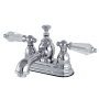 Kingston Brass Wilshire 1.2 GPM Centerset Bathroom Faucet with Pop-Up Drain Assembly Chrome