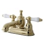 Kingston Brass English Country 1.2 GPM Centerset Bathroom Faucet with Pop-Up Drain Assembly Polished Brass