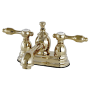 Kingston Brass Tudor 1.2 GPM Centerset Bathroom Faucet with Pop-Up Drain Assembly Polished Brass