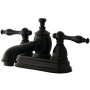 Kingston Brass Naples 1.2 GPM Centerset Bathroom Faucet with Pop-Up Drain Assembly Oil Rubbed Bronze