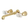 Kingston Brass Krystal Onyx Wall Mounted Roman Tub Filler Polished Brass