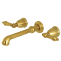 Kingston Brass English Country Wall Mounted Roman Tub Filler Brushed Brass