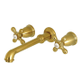 Kingston Brass English Country Wall Mounted Roman Tub Filler Brushed Brass
