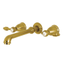 Kingston Brass Tudor Wall Mounted Roman Tub Filler Brushed Brass