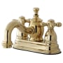 Kingston Brass English Country 1.2 GPM Centerset Bathroom Faucet with Pop-Up Drain Assembly Polished Brass
