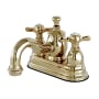 Kingston Brass Essex 1.2 GPM Centerset Bathroom Faucet with Pop-Up Drain Assembly Polished Brass
