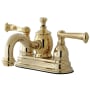 Kingston Brass Royale 1.2 GPM Centerset Bathroom Faucet with Pop-Up Drain Assembly Polished Brass