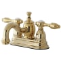 Kingston Brass Tudor 1.2 GPM Centerset Bathroom Faucet with Pop-Up Drain Assembly Polished Brass