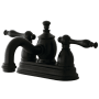 Kingston Brass Naples 1.2 GPM Centerset Bathroom Faucet with Pop-Up Drain Assembly Oil Rubbed Bronze