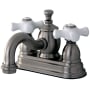 Kingston Brass English Country 1.2 GPM Centerset Bathroom Faucet with Pop-Up Drain Assembly Brushed Nickel