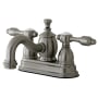 Kingston Brass Tudor 1.2 GPM Centerset Bathroom Faucet with Pop-Up Drain Assembly Brushed Nickel