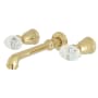 Kingston Brass Krystal Onyx 1.2 GPM Wall Mounted Widespread Bathroom Faucet Polished Brass