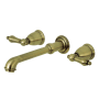 Kingston Brass English Country 1.2 GPM Wall Mounted Widespread Bathroom Faucet Antique Brass