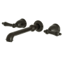 Kingston Brass English Country 1.2 GPM Wall Mounted Widespread Bathroom Faucet Oil Rubbed Bronze