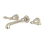 Kingston Brass English Country 1.2 GPM Wall Mounted Widespread Bathroom Faucet Polished Nickel