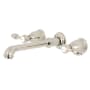 Kingston Brass Tudor 1.2 GPM Wall Mounted Widespread Bathroom Faucet Polished Nickel