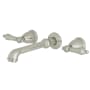 Kingston Brass English Country 1.2 GPM Wall Mounted Widespread Bathroom Faucet Brushed Nickel