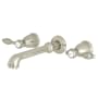 Kingston Brass Tudor 1.2 GPM Wall Mounted Widespread Bathroom Faucet Brushed Nickel