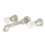 Kingston Brass Krystal Onyx 1.2 GPM Wall Mounted Widespread Bathroom Faucet Brushed Nickel