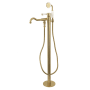 Kingston Brass Paris Floor Mounted Tub Filler – Includes Hand Shower Brushed Brass