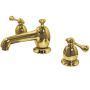 Kingston Brass English Vintage 1.2 GPM Widespread Bathroom Faucet with Pop-Up Drain Assembly Polished Brass