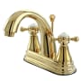 Kingston Brass English Vintage 1.2 GPM Centerset Bathroom Faucet with Pop-Up Drain Assembly Polished Brass
