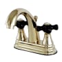 Kingston Brass Duchess 1.2 GPM Centerset Bathroom Faucet with Pop-Up Drain Assembly Polished Brass
