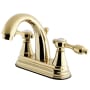 Kingston Brass Tudor 1.2 GPM Centerset Bathroom Faucet with Pop-Up Drain Assembly Polished Brass
