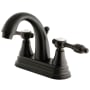 Kingston Brass Tudor 1.2 GPM Centerset Bathroom Faucet with Pop-Up Drain Assembly Oil Rubbed Bronze
