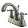 Kingston Brass English Vintage 1.2 GPM Centerset Bathroom Faucet with Pop-Up Drain Assembly Brushed Nickel