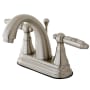 Kingston Brass English Vintage 1.2 GPM Centerset Bathroom Faucet with Pop-Up Drain Assembly Brushed Nickel