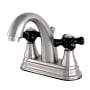 Kingston Brass Duchess 1.2 GPM Centerset Bathroom Faucet with Pop-Up Drain Assembly Brushed Nickel