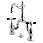 Kingston Brass Essex 1.2 GPM Deck Mounted Bridge Bathroom Faucet with Pop-Up Drain Assembly Polished Chrome