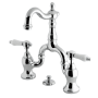 Kingston Brass Bel-Air 1.2 GPM Deck Mounted Bridge Bathroom Faucet with Pop-Up Drain Assembly Polished Chrome