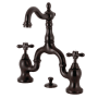 Kingston Brass English Country 1.2 GPM Bridge Bathroom Faucet with Pop-Up Drain Assembly Oil Rubbed Bronze