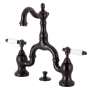 Kingston Brass English Country 1.2 GPM Bridge Bathroom Faucet with Pop-Up Drain Assembly Oil Rubbed Bronze