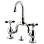 Kingston Brass Essex 1.2 GPM Deck Mounted Bridge Bathroom Faucet with Pop-Up Drain Assembly Polished Chrome