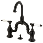Kingston Brass Bel-Air 1.2 GPM Deck Mounted Bridge Bathroom Faucet with Pop-Up Drain Assembly Oil Rubbed Bronze