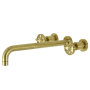 Kingston Brass Belknap Wall Mounted Roman Tub Filler with 13-3/16" Spout Reach Brushed Brass