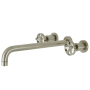 Kingston Brass Belknap Wall Mounted Roman Tub Filler with 13-3/16" Spout Reach Brushed Nickel
