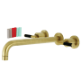 Kingston Brass Kaiser Wall Mounted Roman Tub Filler Brushed Brass