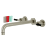 Kingston Brass Kaiser Wall Mounted Roman Tub Filler Brushed Nickel